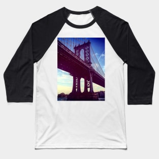 Manhattan Bridge, New York City Baseball T-Shirt